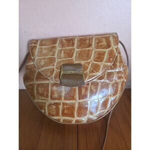 Etienne Aigner Crossbody Bag Medium Alligator Print Brown In Color